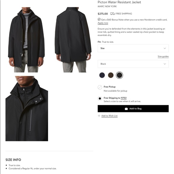 ➖SOLD➖Men’s Coat Marc New York - Picture 4 of 13